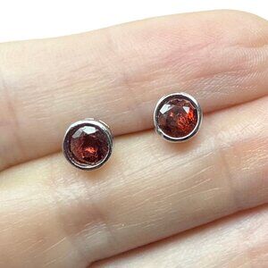 ***SOLD***Garnet Stud earrings unisex gemstone jewelry fashion accessories NEW
